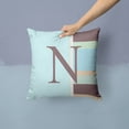 thumbnail image 2 of Carolines Treasures CJ1003-NPW1414 Letter N Initial Monogram - Blue Stripes Decorative   Canvas Fabric Pillow 14Hx14W, 2 of 4