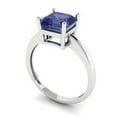 thumbnail image 2 of 2 ctw Solitaire Anniversary Ring for Women | Asscher Cut Simulated Tanzanite | Hyperallergenic Solid 18K White Gold, 2 of 5