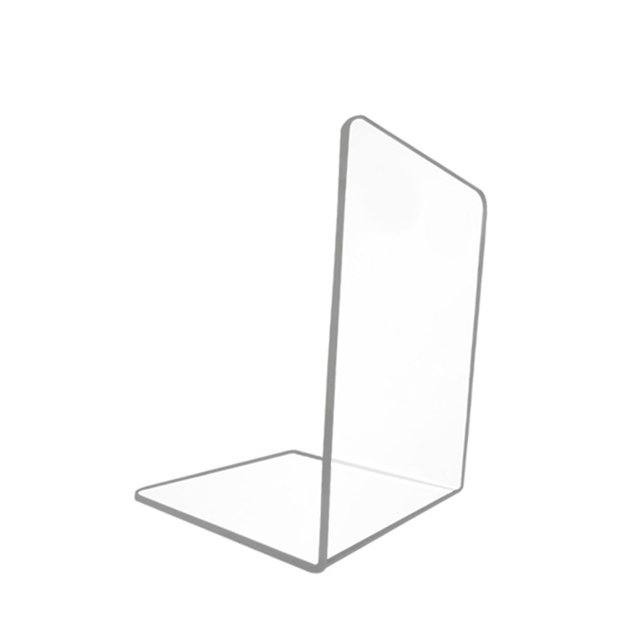 Abbracc Acrylic Book Ends Bookshelf Decor Non Skid Stable Clear Bookends for Home Office