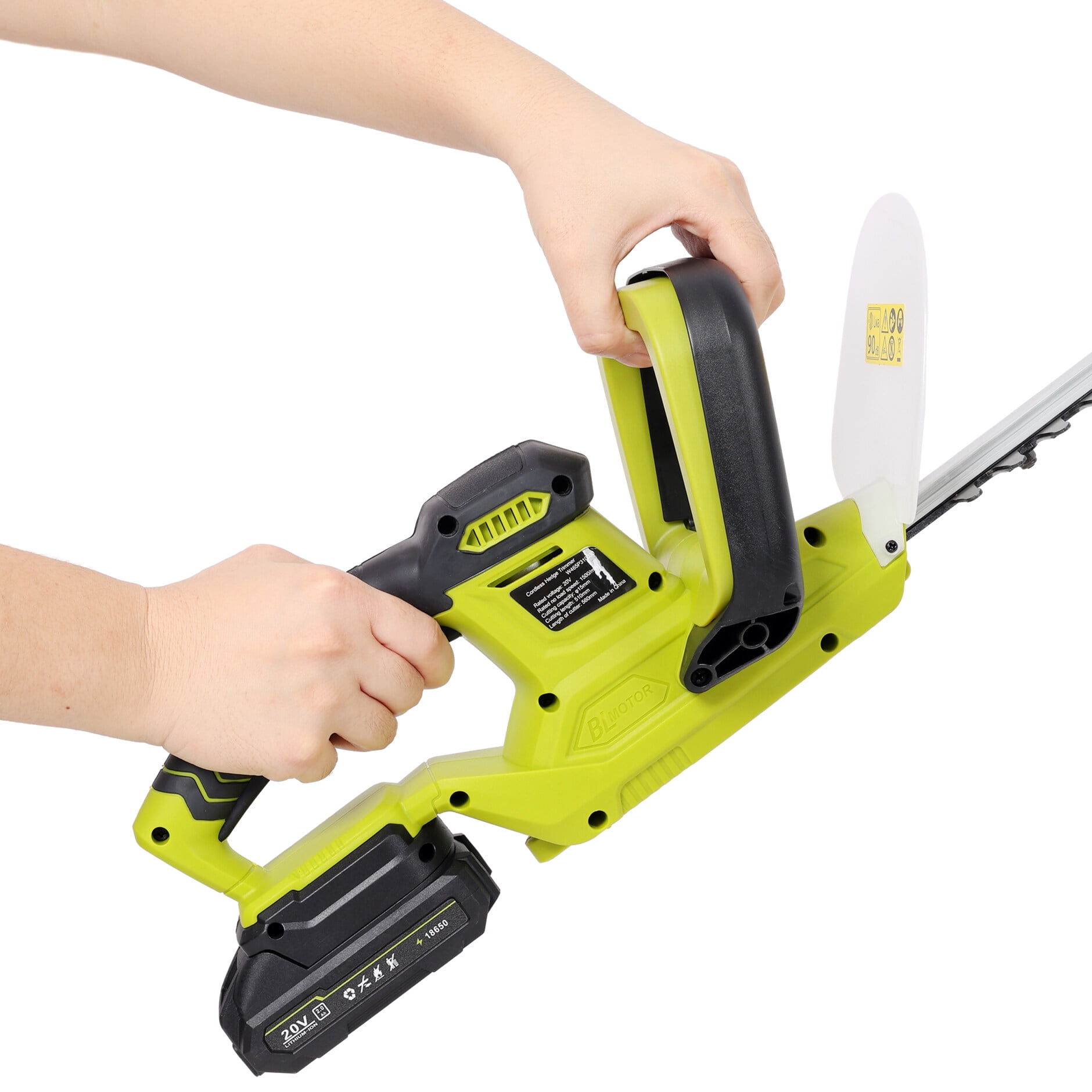 21V Cordless Hedge Trimmer With Battery And Charger, 21 Inch Dual Action Steel Blade For Lawn Garden Bush Trimming And Landscaping