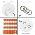 thumbnail image 4 of Orange Anchor Shower Curtain, Waterproof Shower Curtains for Bathroom, Modern Nautical White Geometric Stripes Washable Fabric Bathtub Curtain Set Bath Decor with 12 Hooks Extra Long 72"x96", 4 of 8