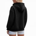 thumbnail image 4 of Towmus Drawstring Zip Up Hoodies for Women Fall Cute Jacket Oversized Casual Long Sleeve Sweatshirts Fall Spring Track Jackets with Pockets, 4 of 5