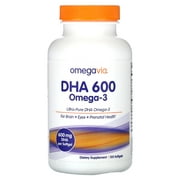 OmegaVia DHA 600, Omega-3, 120 Softgels