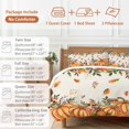 thumbnail image 6 of Thanksgiving Orange Pumpkin 4 Piece Duvet Cover Set Twin Size Fall Mushroom Leaf Soft Bedding Set Comforter Cover, 1 Duvet Cover 1 Flat Sheets and 2 Pillowcases, 6 of 9