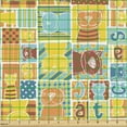 thumbnail image 2 of Colorful Fabric by the Yard Upholstery, Animals Theme Abstract Colorful Hand Drawn Cats Image Letter of Alphabet, Decorative Fabric for DIY and Home Accents, Multicolor by Ambesonne, 2 of 5