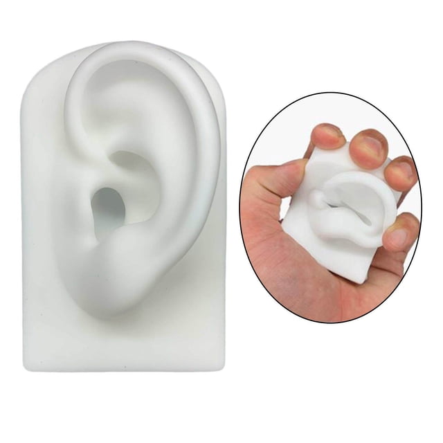 ziyahi Silicone Soft Ear Model Teaching Tool display modeling mold tools apprentice Display Props gel dummy White