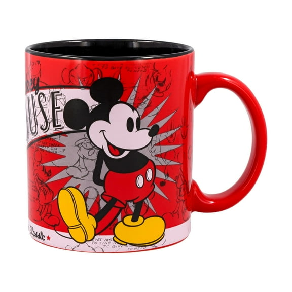 Disney Mickey Mouse Ceramic Mug, 20-Oz, Red and Black