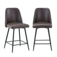 thumbnail image 2 of Jofran Maddox Mid-Century Modern Faux Leather Upholstered Counter Height Barstool (Set of 2), 2 of 7