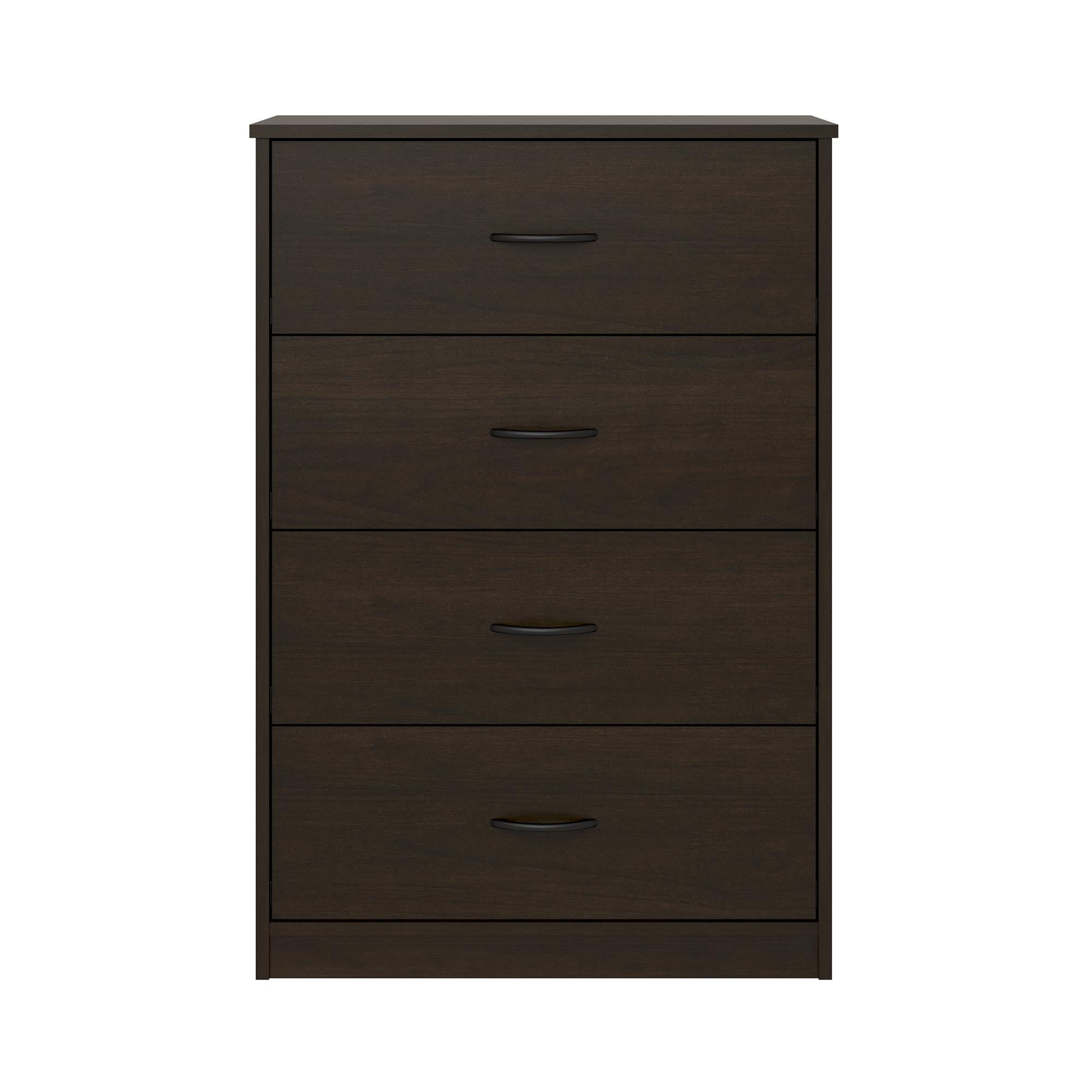 Mainstays Classic 4 Drawer Dresser Black Oak Finish Walmart Com Walmart Com