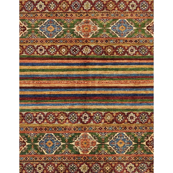 Ahgly Company Indoor Rectangle Abstract Saffron Red Abstract Area Rugs, 2' x 4'