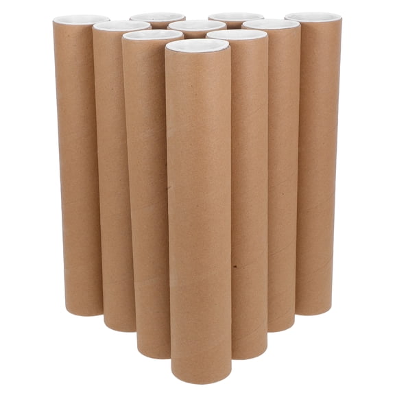 WEUVEB Khaki Kraft Cardboard Shipping Tubes 10- Mailing Tubes for Documents and Posters