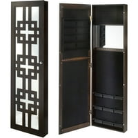Jewelry Armoires Product Image Innere Deluxe Designer Jewelry Armoire With Decorative Mirror Espresso