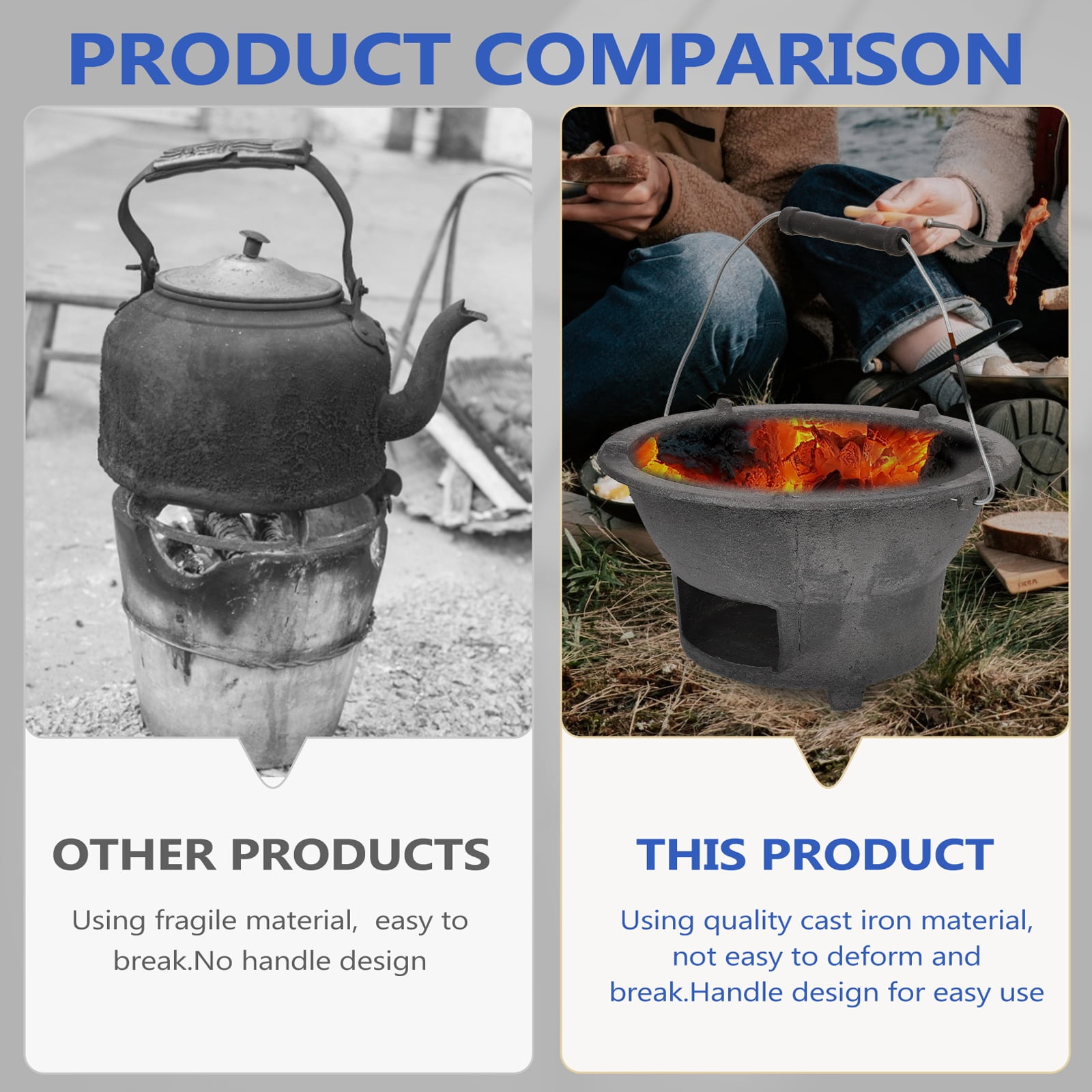 Cast Iron BBQ Stove Grilling Stove Outdoor Heating Stove Charcoal Barbecue Stove