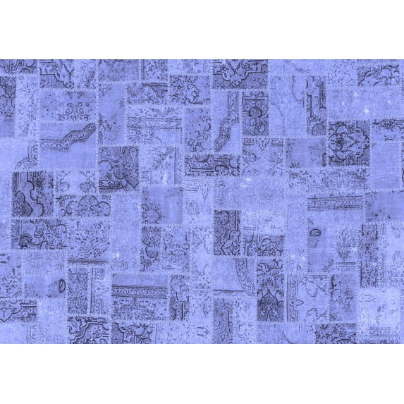 Ahgly Company Indoor Rectangle Abstract Blue Modern Area Rugs, 7' x 9'