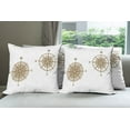 thumbnail image 6 of Ambesonne Compass Throw Pillow Cover 4 Pack, Sailing Marine, 24", Pale Brown, 6 of 7