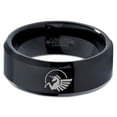 thumbnail image 2 of Tungsten Unicorn Pegasus Horse Creature Band Ring 8mm Men Women Comfort Fit Black Beveled Edge Polished, 2 of 4