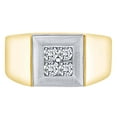 thumbnail image 2 of AFFY Father's Day Gift 0.54 Carat (Cttw) Round Cut White Natural Diamond Two Tone Men's Statement Band Ring In 14k Solid Yellow Gold Ring Size-10, 2 of 2