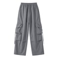 thumbnail image 6 of Women's Summer Casual Fashion Solid Color Quick Drying Work High Waist Straight Tube Wide Leg Multi Pocket Pants, 6 of 6