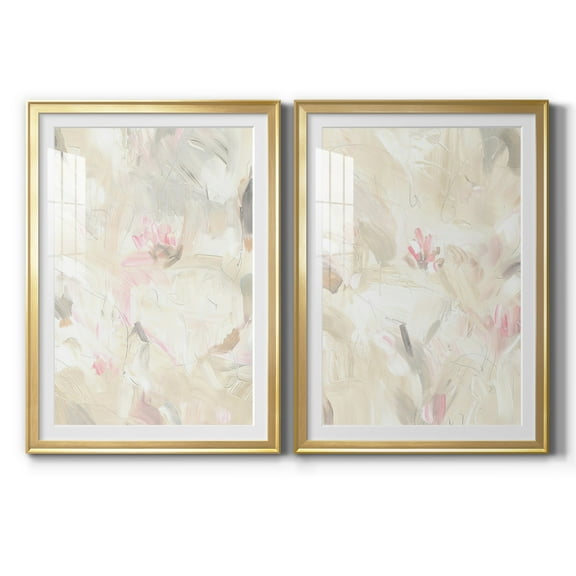 Wexford Home Soft Abstraction I Premium Framed Print, 30.5" x 42.5" - Ready to Hang, Gold (Set of 2)