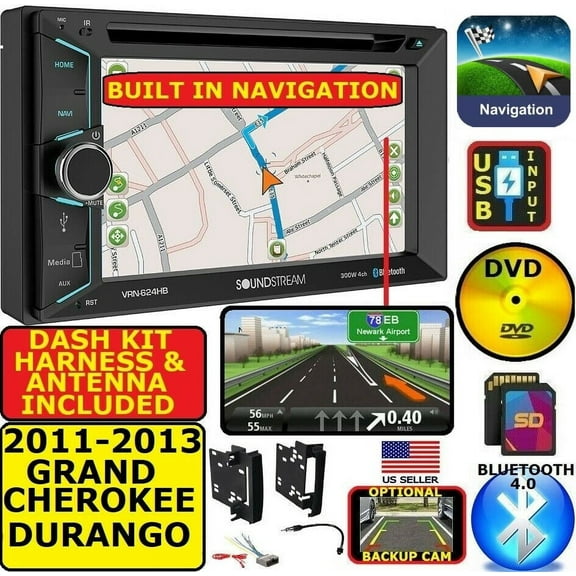 2011-2013 GRAND CHEROKEE DURANGO DVD CD GPS Navigation Bluetooth Radio Stereo