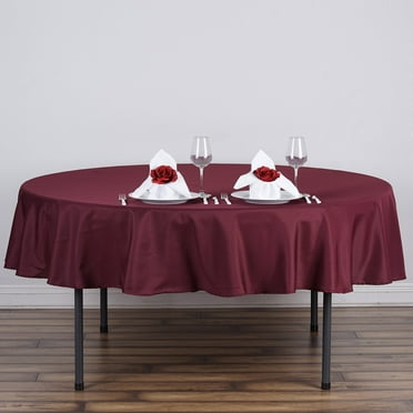 Efavormart Round Tablecloth, 90 Inch Stain & Wrinkle Resistant Washable Table Cloth, Decorative Polyester Fabric Table Cover for Banquet, Wedding, Dining- Burgundy