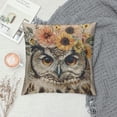 thumbnail image 2 of PHYHOO Cute Bird Owl Wreath Decorative Throw Pillow Covers Rustic Farmhouse Animal with Roses Flower Garland Pillow Cushion Case Cover Home Sofa Decor Pillowcase White, 2 of 5