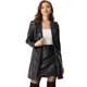 thumbnail image 1 of Abrigo de Cuero Sintética Allegra K para Mujer con Solapa y Botones Steampunk PU Outwear Negro L, 1 of 2