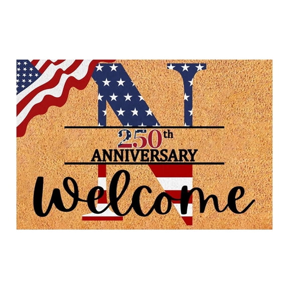 Coconut Coir Doormat 250th Anniversary 1776 To 2026 Patriotic Decoration For Front Porch Outdoor Entrance