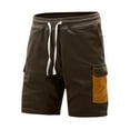 thumbnail image 4 of Mgmyaa Mens Cargo Shorts Casual Drawstring Elastic Waist Corduroy Summer Beach Shorts with Pockets, 4 of 5