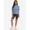 thumbnail image 6 of Summer Tops Womens Solid T Shirts for Women Loose Shirts Basic Tee, 6 of 6