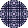 thumbnail image 1 of Ahgly Company Machine Washable Indoor Round Transitional Night Blue Area Rugs, 8' Round, 1 of 7