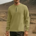 thumbnail image 2 of KeShDi Dress Shirts for Men Oversized Tshirts for Men Men's Solid Color Long Sleeved Round Neck Warm Fleece Pullover Sweatshirt Khaki M, 2 of 5