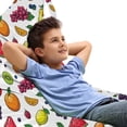 thumbnail image 1 of Fruits Lounger Chair Bag, Grapes Kiwi Orange Lemon Pear Watermelon Slice Strawberry Tasty Theme Print, High Capacity Storage with Handle Container, Lounger Size, White Multicolor, by Ambesonne, 1 of 5