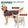 thumbnail image 4 of Kuoser Reversible Dog Coat Adjustable British Style Plaid Pet Jacket, Waterproof and Windproof, Brown, XXXL, 4 of 7