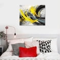 thumbnail image 4 of Nawypu Large Canvas Black and White Yellow Abstract Wall Art Living Room Canvas Print Artwork Stretched and Framed Modern Paintings Pictures for Bedroom Office Kitchen Wall Decor, 4 of 4