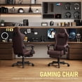 thumbnail image 4 of Gaming Chair for Adults, Ergonomic Office Computer Chairs with Pocket Spring Cushion, PU Breathable Materials Video Game Chair, Linkage Armrest and Footrest Game Chairs Brown, 4 of 7