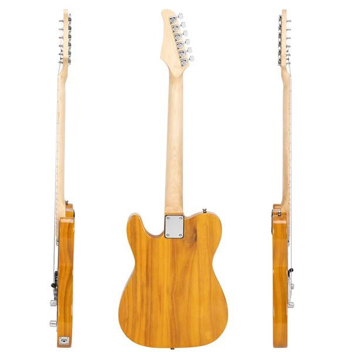 imerelez Electric Guitar w/Maple Fingerboard | 25.5" Scale Transparent Yellow | Basswood Body & Dual Single-Coil Pickups | Gig Bag, Strap, Picks, Cable, Tools