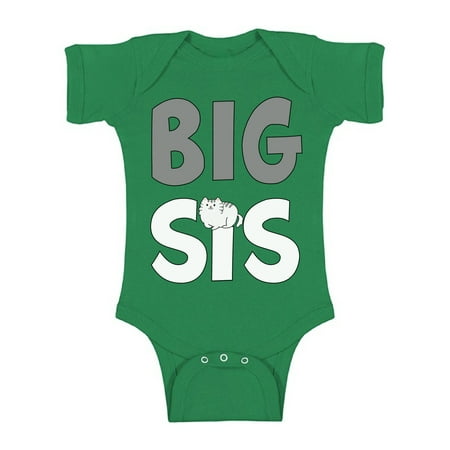 

Awkward Styles Pregnancy Reveal Bodysuit Short Sleeve Big Sis Romper Big Sister Romper Pregnancy Announcement One Piece Top Baby Announcement Baby Romper Cat Bodysuit for Girls Big Sis One Piece
