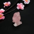 thumbnail image 3 of Natural Rose Quartz Gemstone Carved  Owl Healing Stone Puff Pocket Stone Reiki Balancing, 3 of 8