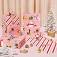 thumbnail image 2 of Dog Christmas Wrapping Paper Roll - 1 Roll 17”x 33 ft Pink Puppy Christmas Wrapping Paper Reversible Red Candy Cane Stripe Gift Wrap for Kids Adults Xmas Winter Puppy Party Celebration, 2 of 14