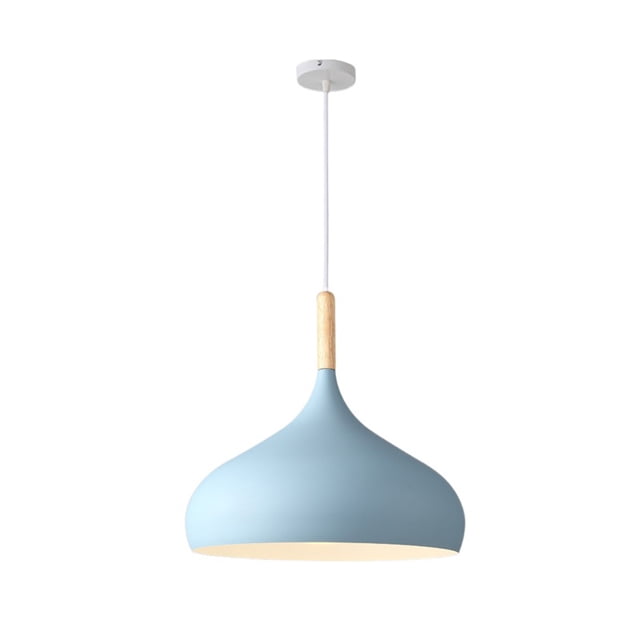 Wood Metal Colorful Pendant Lamp, Creative Ceiling Pendant Light Fixture, Modern Pendant Lighting, Farmhouse Pendant Light for Over Kitchen Island Dining Room Table Bar Entrance Cafe