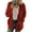 Red L, variant on Winter Women Jacket with Double Pockets Thick Fleece Single-breasted Cardigan Long Sleeves Warm Windproof Heat Retention Outdoor Coat