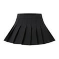 thumbnail image 1 of Jupe Plissée Unie Taille Haute pour Filles Femmes, Jupe Trapèze Mini, 1 of 7