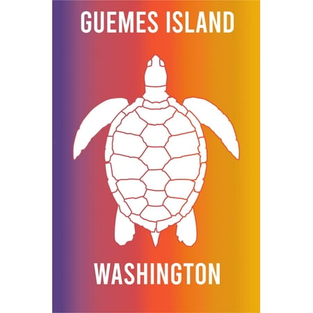 

Guemes Island Washington Souvenir 2x3 Inch Fridge Magnet Turtle Design