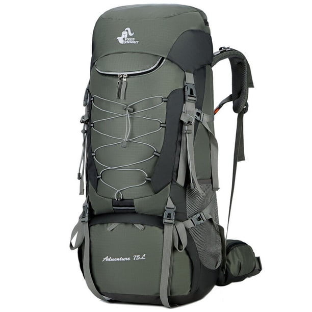 Bolsa de alpinismo de 75L, mochila de Camping de gran capacidad, mochila impermeable, bolsa de senderismo con cubierta de lluvia Fivean unisex