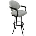 thumbnail image 3 of Crackle Glass Metal Pub Set - 30" Swivel Bar Stools M-70 - White Vinyl - Black, 3 of 4