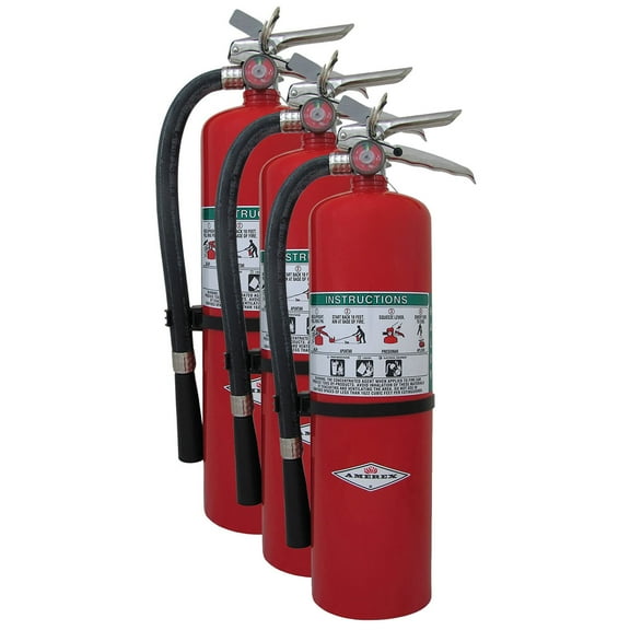 Amerex A411, 20lb ABC Dry Chemical Fire Extinguisher with Aluminum Valve & Wall Hanger, Pack of 3
