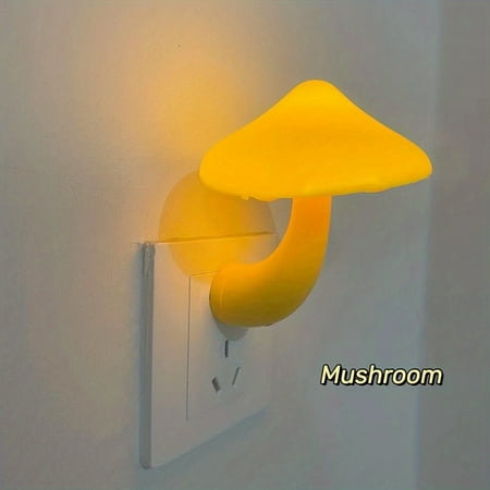 

1pc Bug Mushroom Light Controlled LED Night Light Wall Lamp Colorful Light Control Induction Bedside Lamp Energy Saving Practical Idea No Light During The Day Just Light At Night