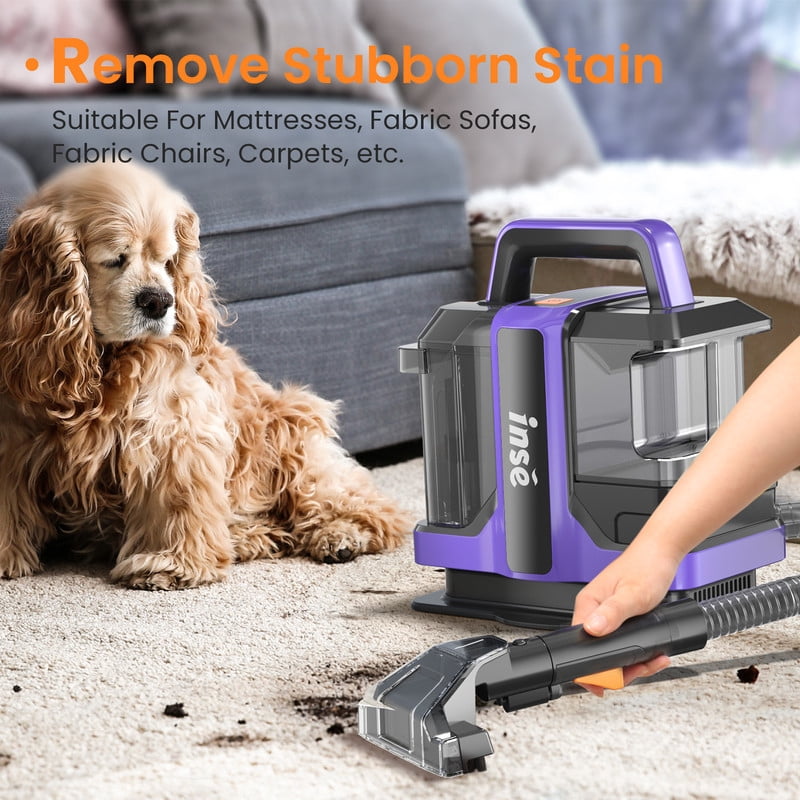 POWEART Portable Carpet Cleaner, for Carpet, Upholstery & Auto, Large Tank, Strong Suction, Spot Stain Cleaner with 8.5oz Deep Clean Pro Formula