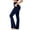 Navy Blue, variant on Flare Leggings for Women V Back Scrunch High Waist Butt Lifting Bootcut Yoga Pants with Pockets Tummy Control High Stretch Ribbed Workout Pants Black S-2XL